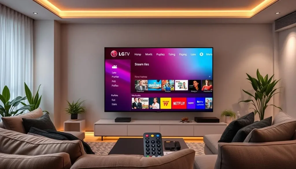 a IPTV LG in a living room